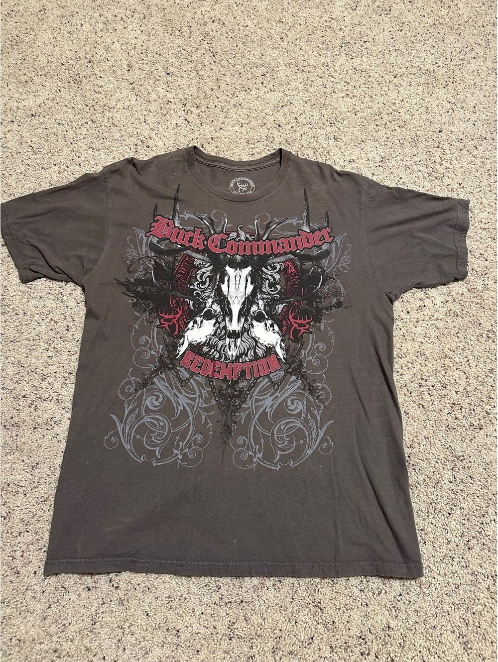 Buck Commander Redemption Graphic T-Shirt Large Brown Cotton